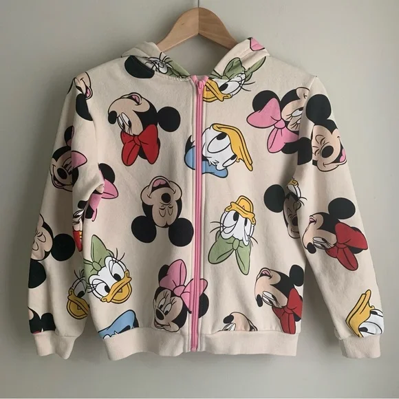 H&M Disney Kids Mickey Mouse & Friends Minnie Girls Hoodie Sz 8-10 - Picture 1 of 8